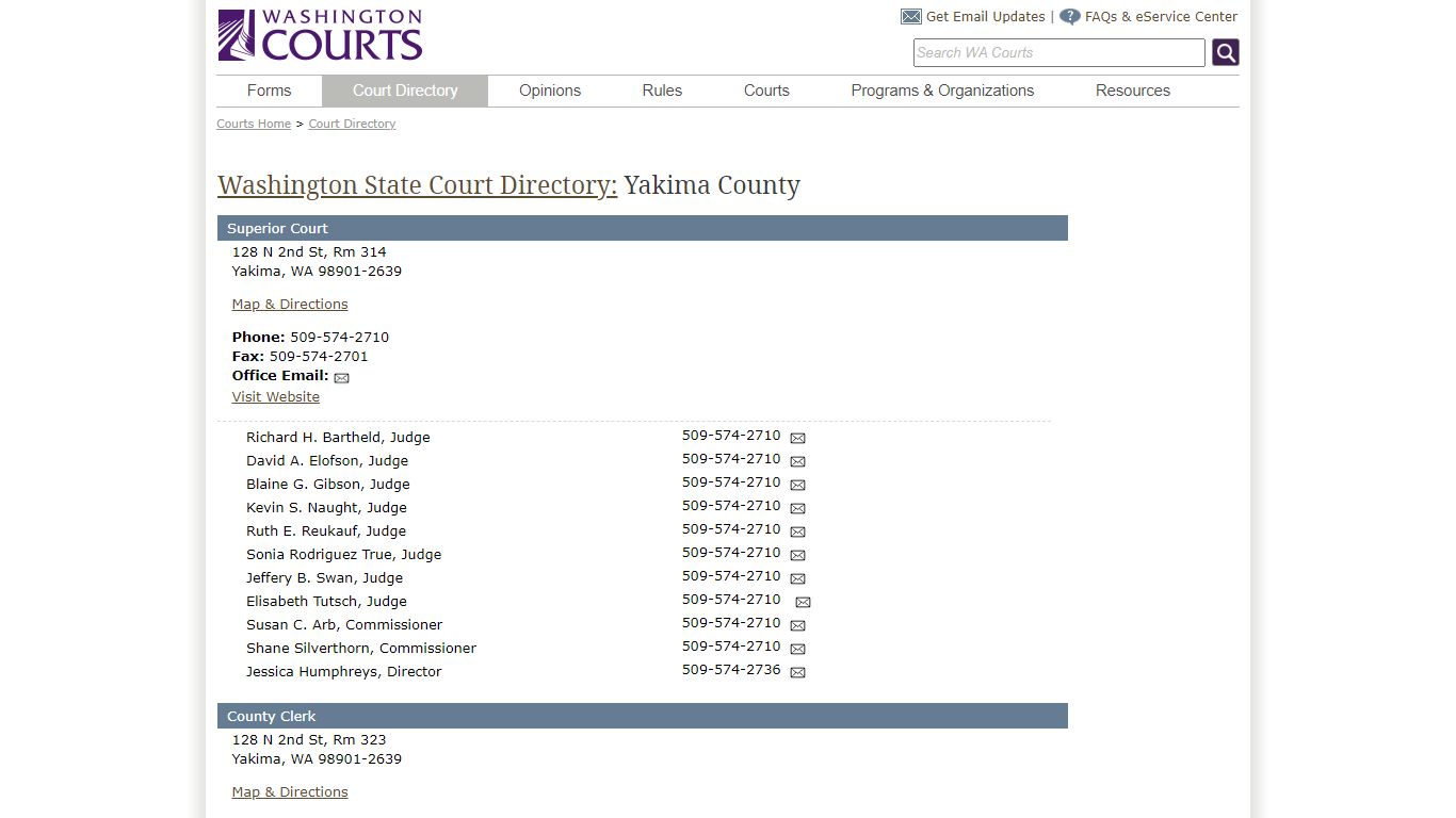 Washington State Courts - Court Directory